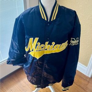 Vintage quilted Michigan wolverines Varsity bomber Jacket in Navy and Yellow